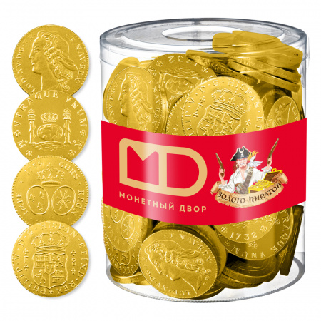 Монеты "Золото пиратов" Монетный двор в банке, 120 шт по 6 гр.