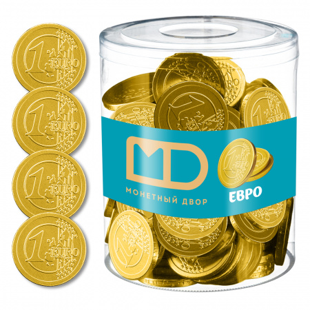 Монеты "Евро" Монетный двор в банке, 120 шт по 6 гр.