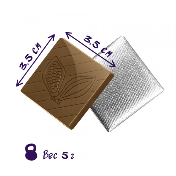 Молочный шоколад Монетный Двор "С 8 марта" в мини-плитках по 5 гр, 100 шт