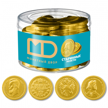 Монеты "Старинные монеты" Монетный двор в банке, 50 шт по 6 гр.