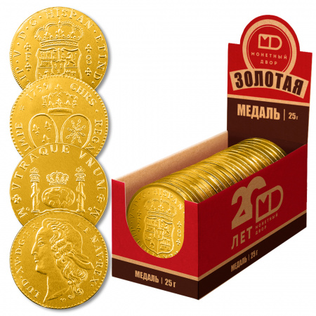 Медаль "Золото пиратов" Монетный двор, 24 шт. по 25 гр.