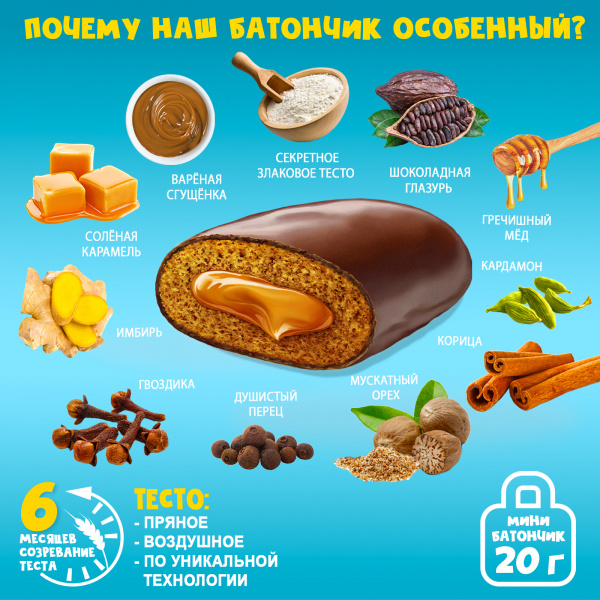 Батончик глазированный KIDDAY mini ассорти карамель и сгущенка, 300г